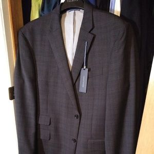 Tommy Hillfiger Mens Blue Plaid 2-Button New